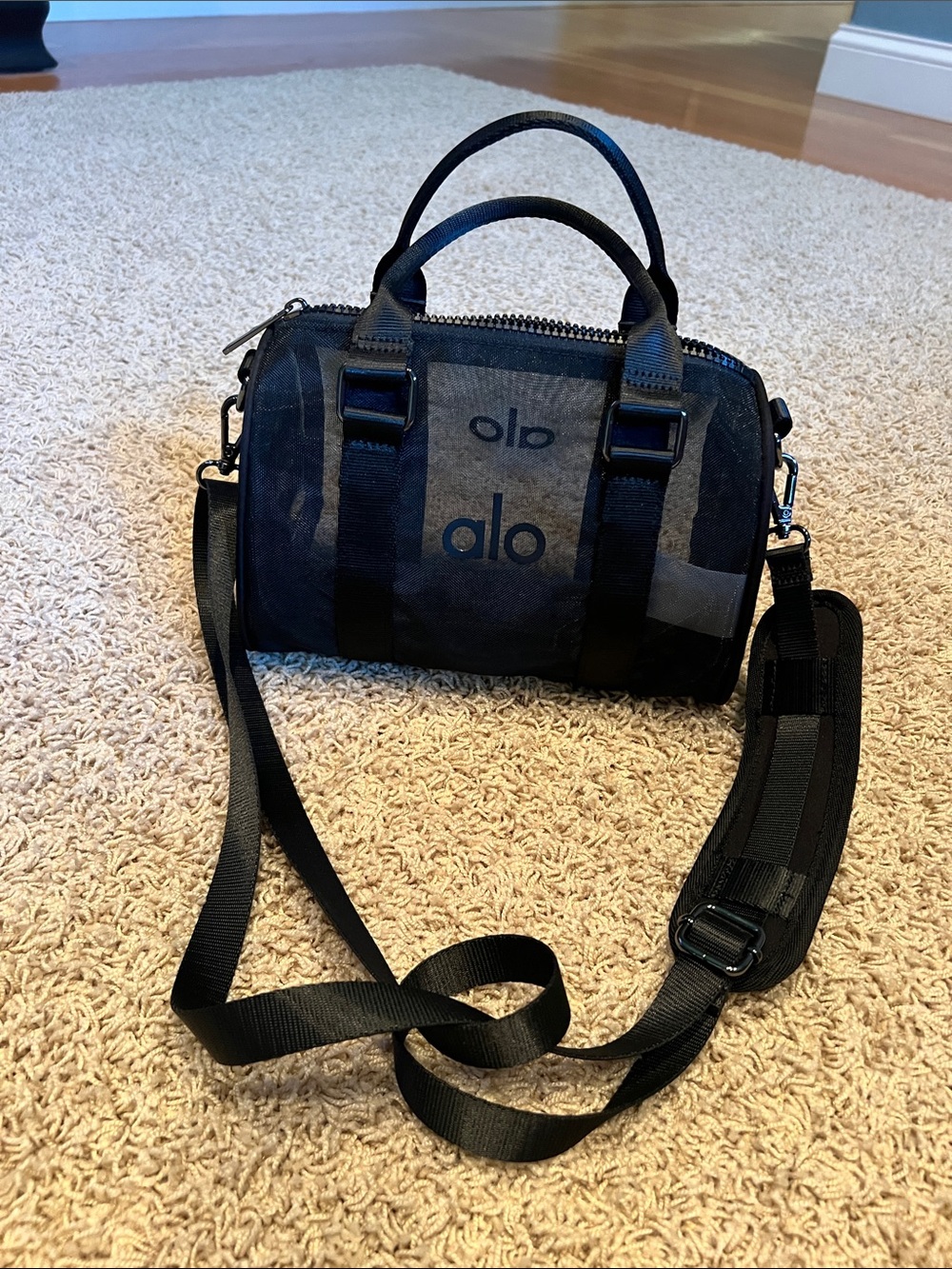 ALO Yoga Black Mini Duffel Crossbody Satchel